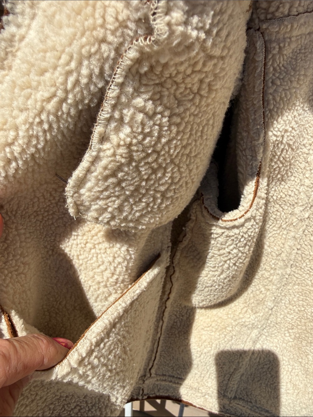 Guess Y2K New Unisex Brown Faux Suede Bomber Jacket with Shearling/ pockets "L" - Picture 15 of 17
